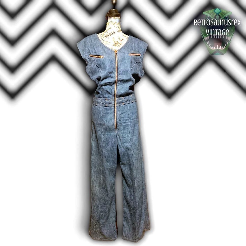 𝅺VINTAGE Barbie Jean Denim Jumpsuit - Picture 6 of 8